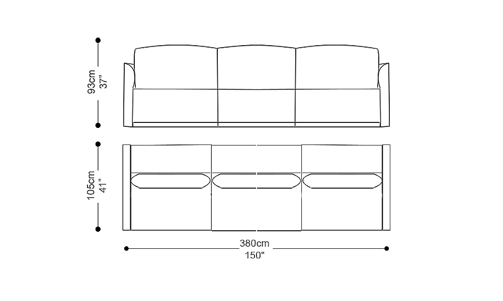 Image of the main dimensions of the product